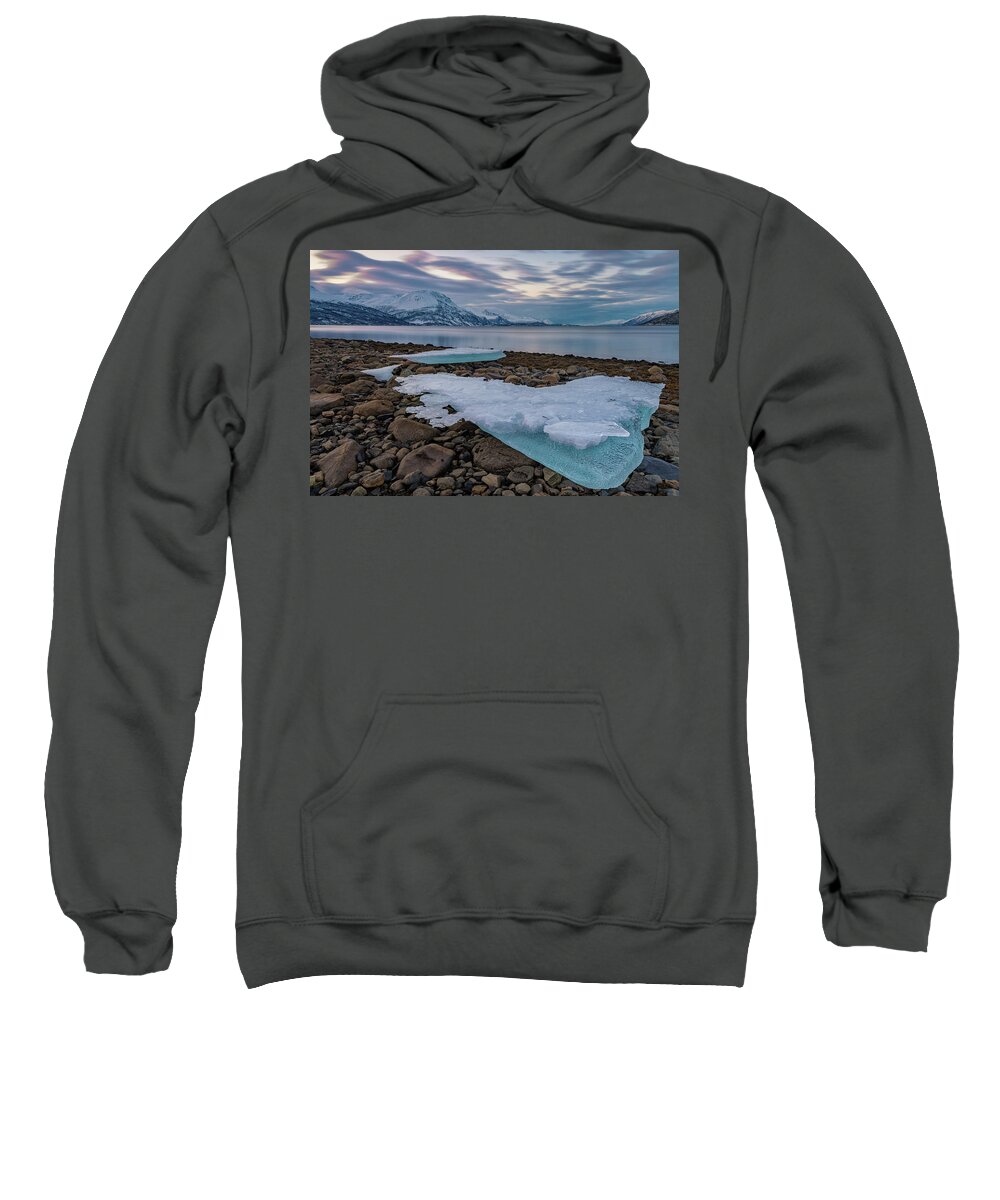 Ice Sweatshirt featuring the photograph Stranded ice by Thomas Kast