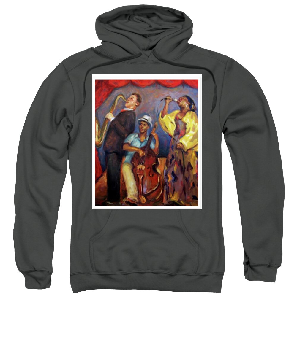 Musicians Sweatshirt featuring the painting Striking a Chord by Ashlee Trcka