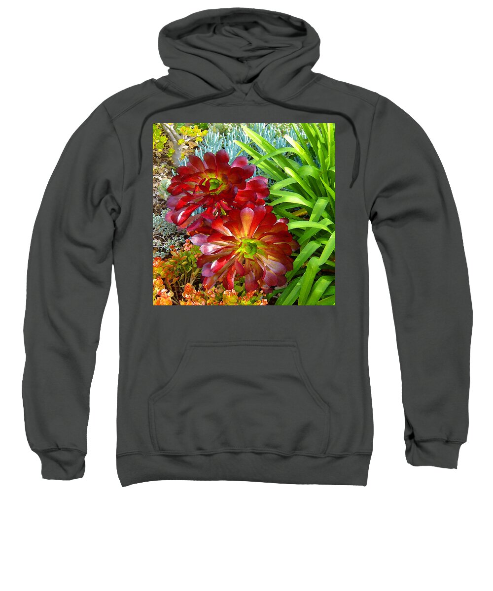Succulent Sweatshirt featuring the painting Succulent Garden by Amy Vangsgard