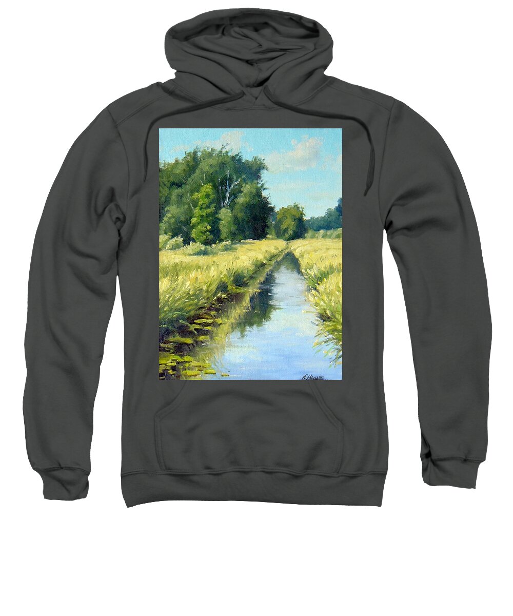 Landscape Sweatshirt featuring the painting Summer Creek by Rick Hansen