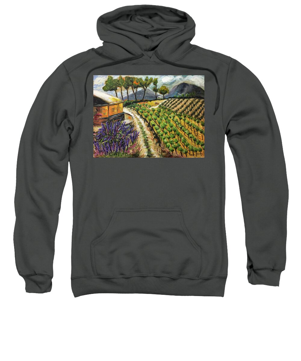 Temecula Sweatshirt featuring the painting Summer Vines by Roxy Rich