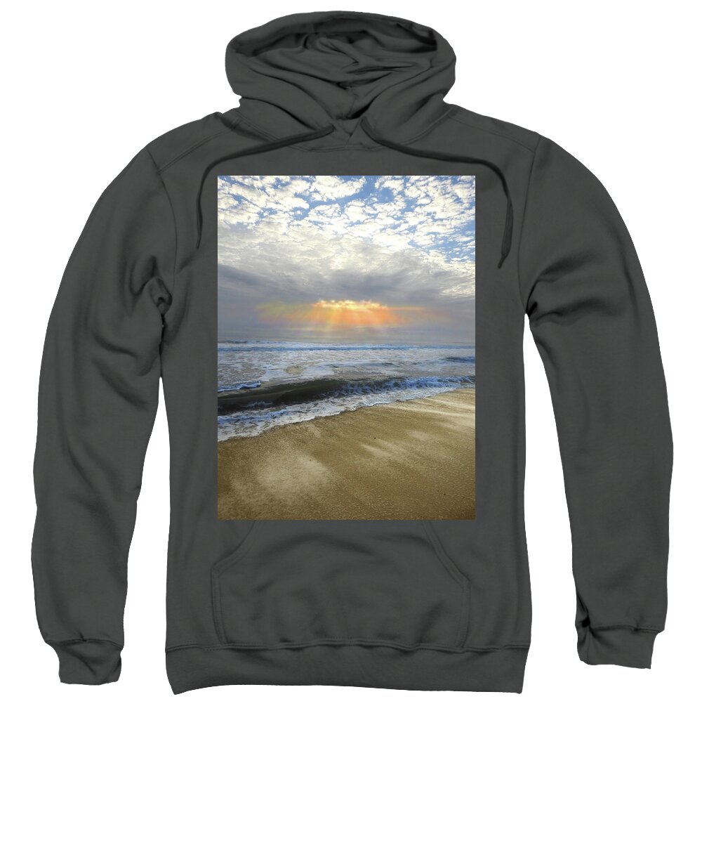 Sun Sweatshirt featuring the photograph Sunburst at St. Augustine Beach by Rod Seel
