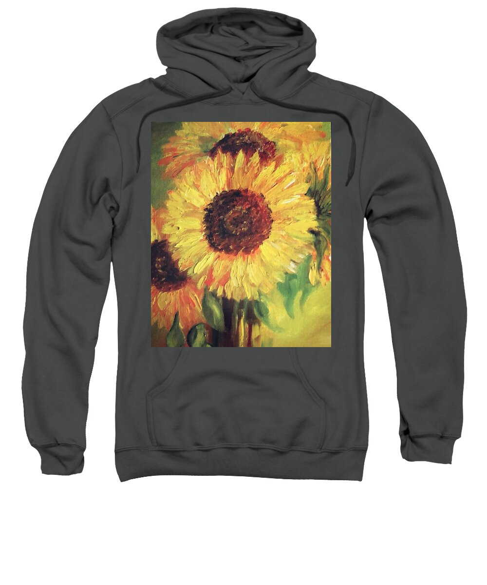 Sunflower Sweatshirt featuring the painting Sunflower by Barbara Landry