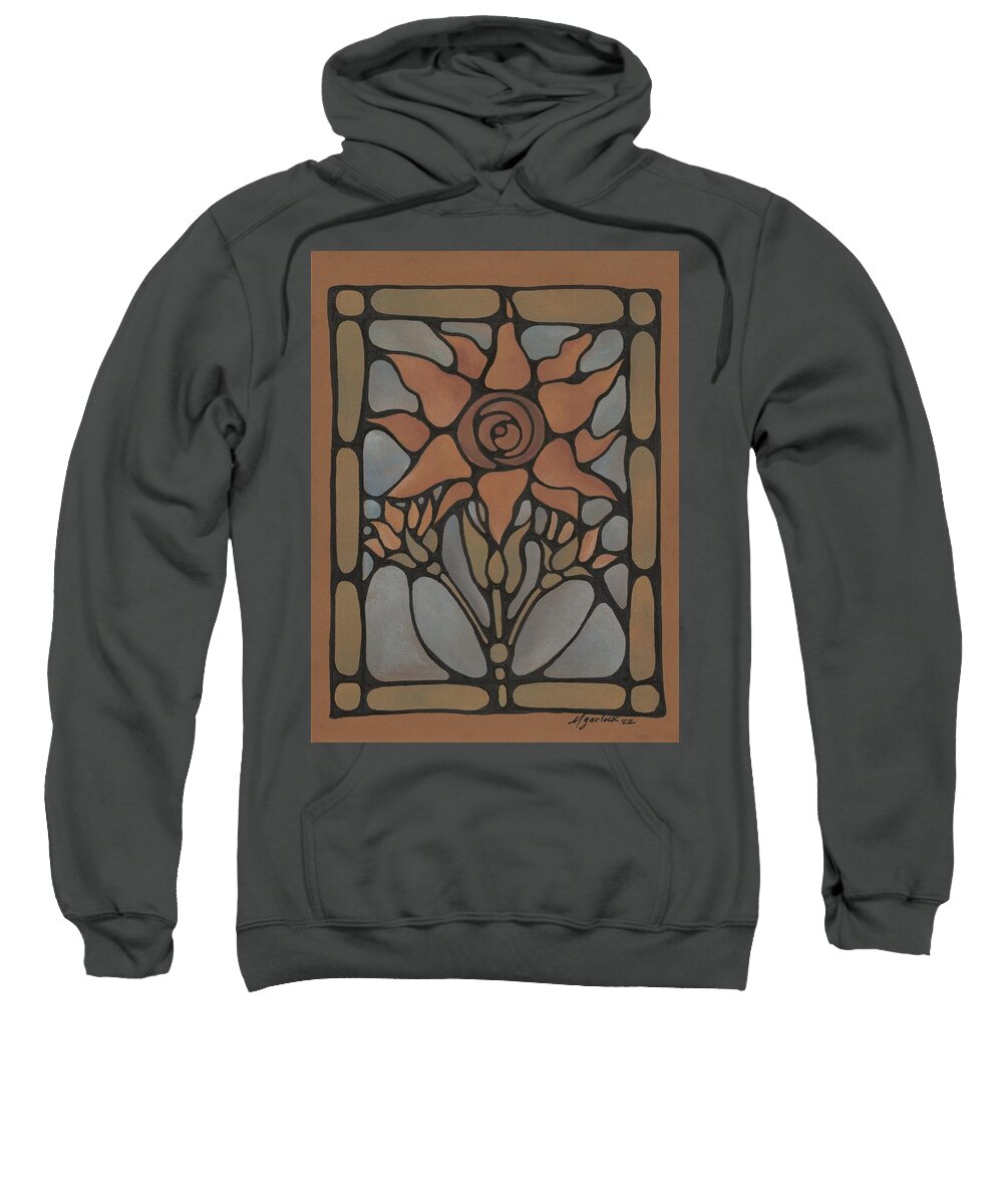 Sunflower Sweatshirt featuring the drawing Sunflower for Ukraine by Michelle Garlock