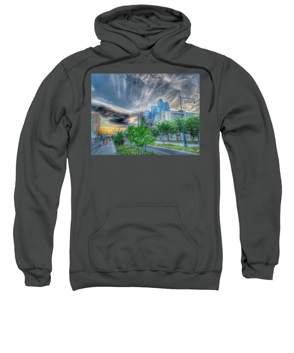 Mixed Media Sweatshirt featuring the photograph Sunrise Along the Hudson River by Michael Dean Shelton