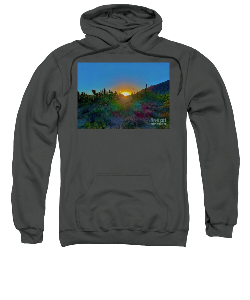 Sunrise Sweatshirt featuring the digital art Sunrise In Superior AZ by Tammy Keyes