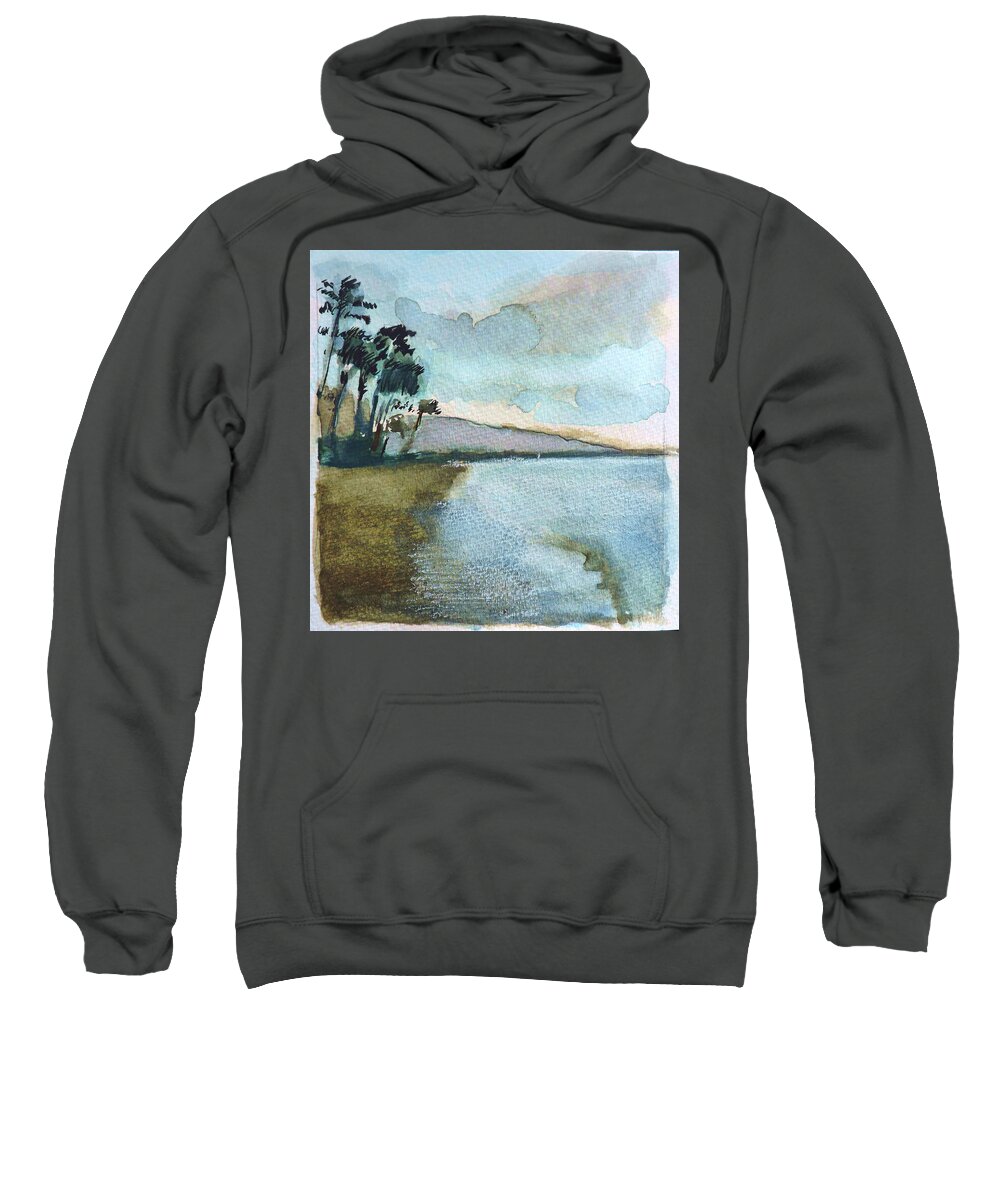 Kihei Sweatshirt featuring the painting Sunrise looking South, Sugar Beach by John Morris