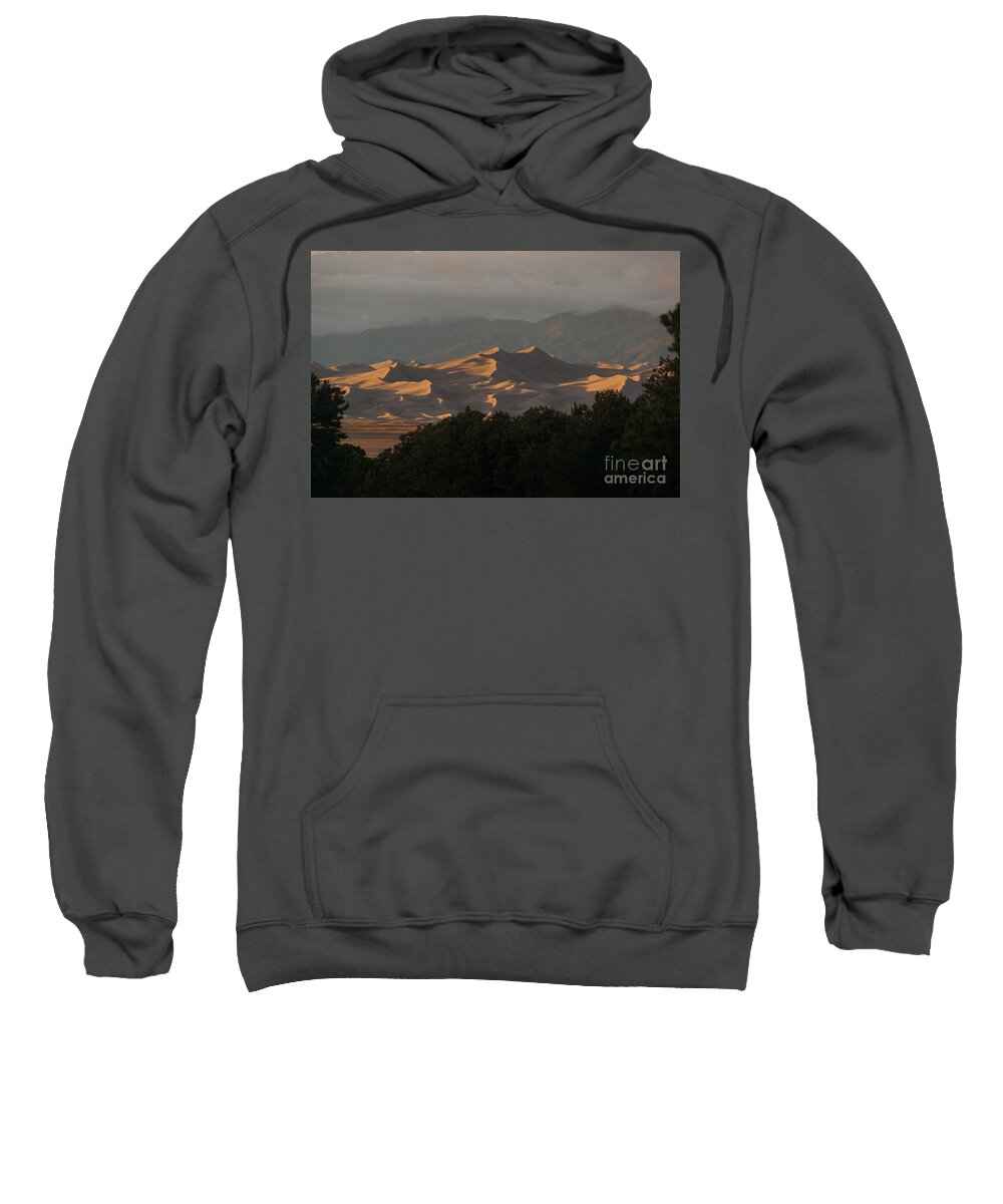 Great Sand Dunes National Park Sweatshirt featuring the photograph Sunset at the Colorado Dunes by Ken Kvamme