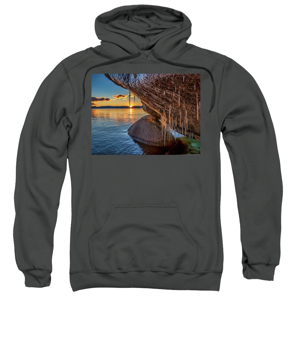 Sunset Sweatshirt featuring the photograph Sunset Ice by Martin Gollery