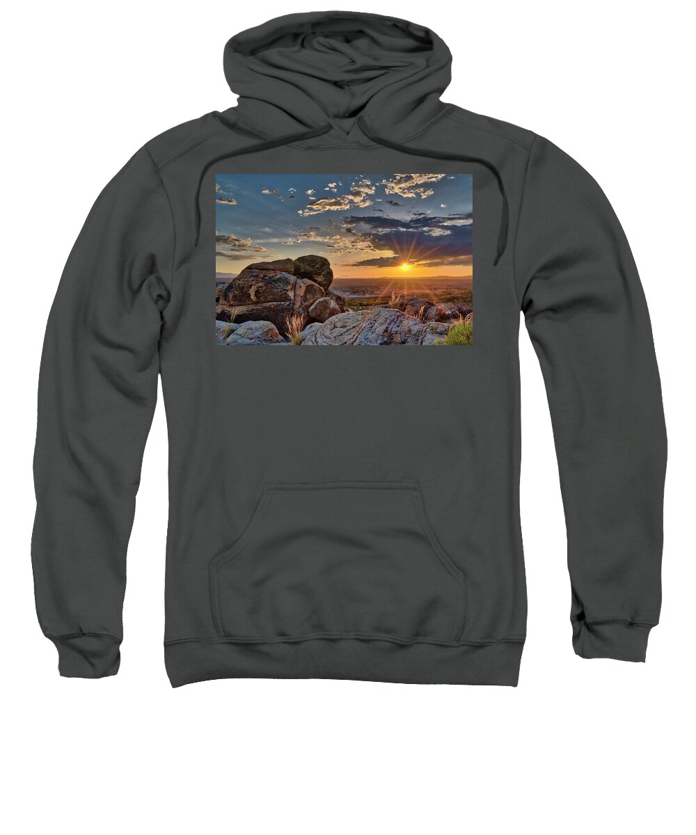Sunset Sweatshirt featuring the photograph Sunset Over the Valley by Daniel Hayes
