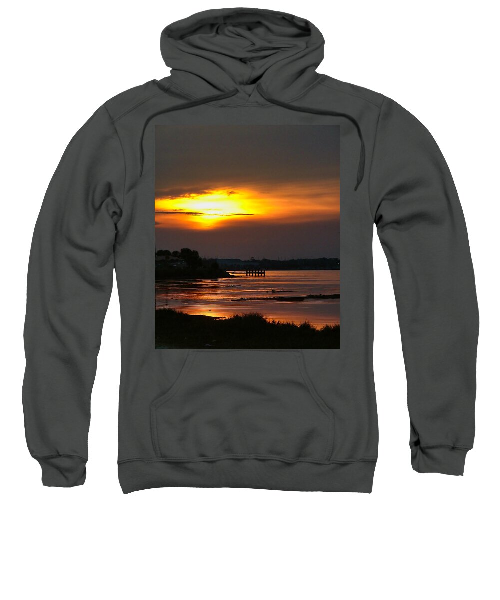 Sunset Sweatshirt featuring the photograph Sunset Over Titusville Florida by Phil And Karen Rispin