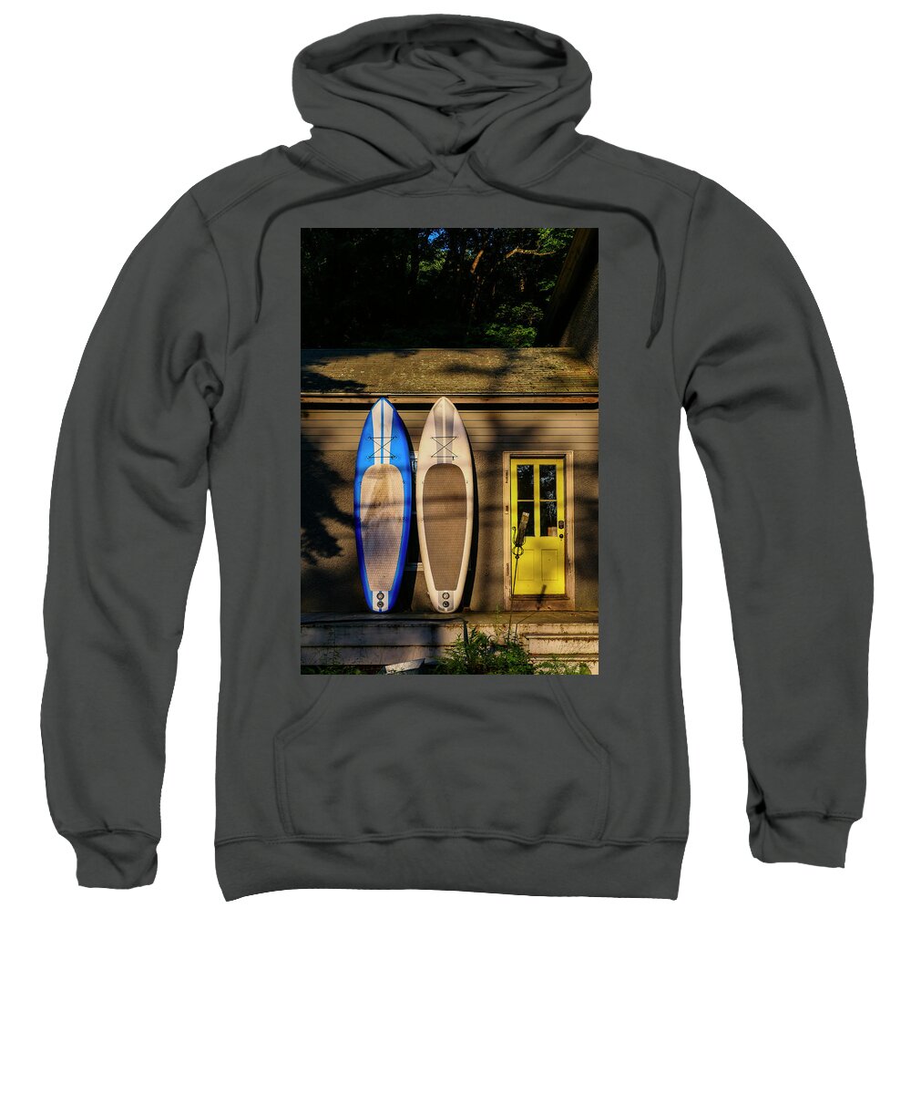 Norfolk Sweatshirt featuring the photograph Surf's down by Alexander Farnsworth