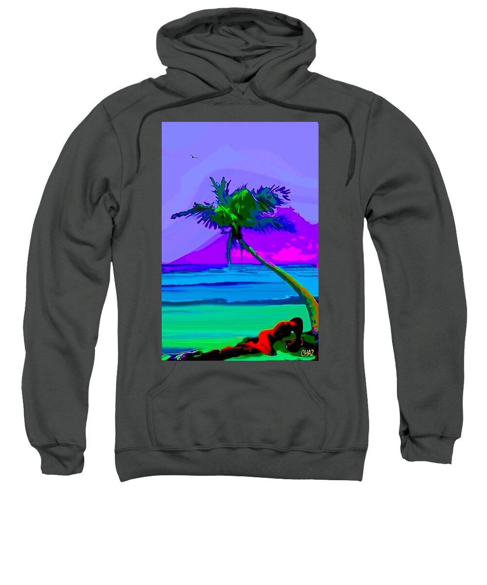 Waterfront Sweatshirt featuring the painting Swimmer Resting by CHAZ Daugherty