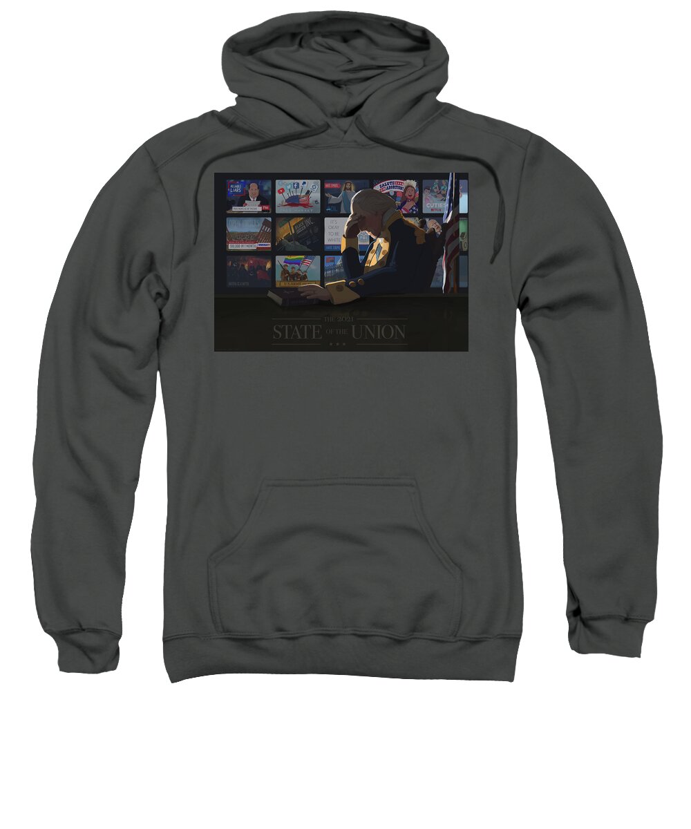 Sotu Sweatshirt featuring the digital art The 2021 State of the Union by Emerson Design