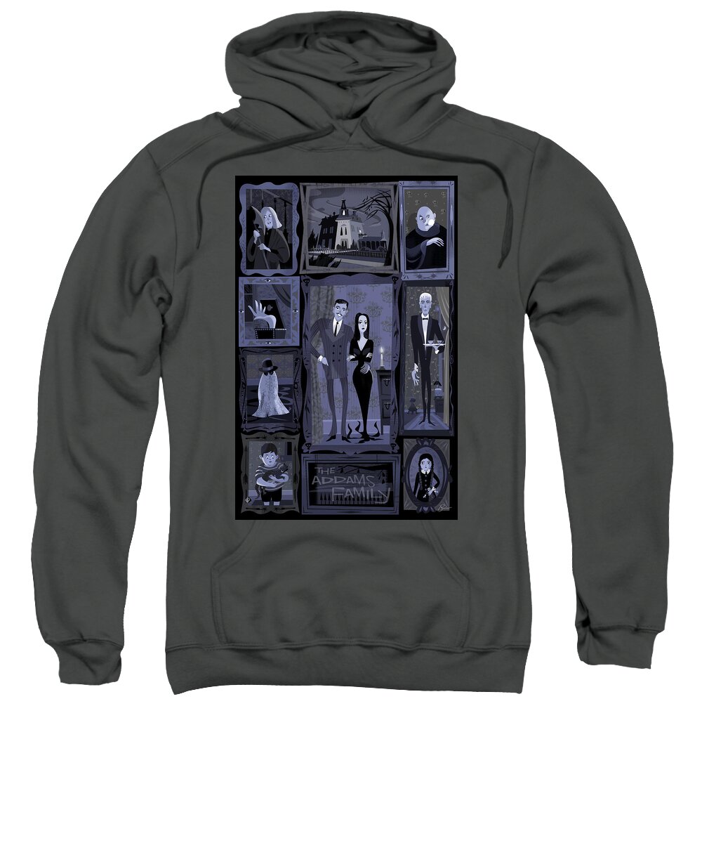 Addams Family Sweatshirt featuring the digital art The Addams Family by Alan Bodner