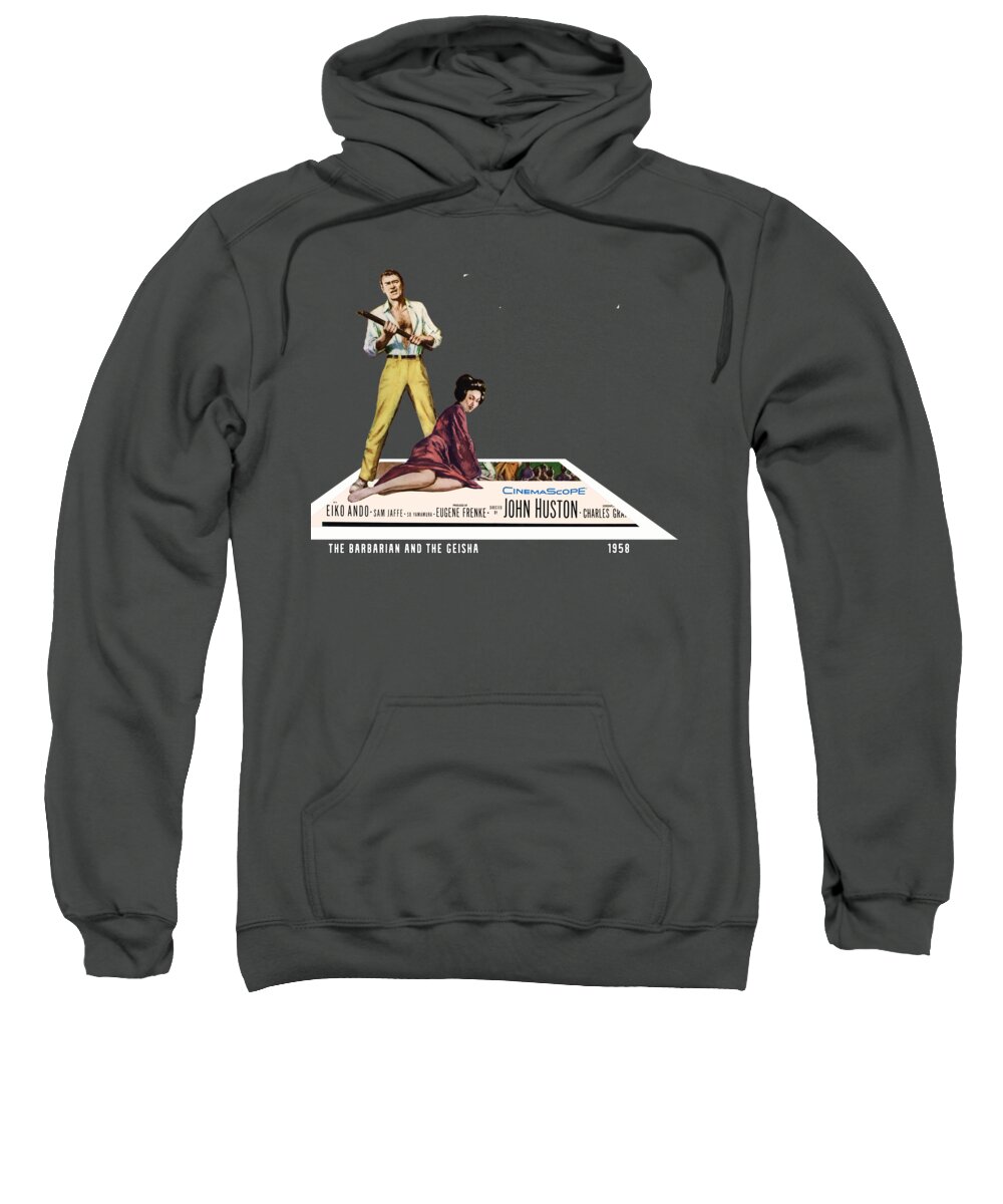John Wayne Sweatshirt featuring the mixed media ''The Barbarian and the Geisha'' - 3d movie poster by Movie World Posters