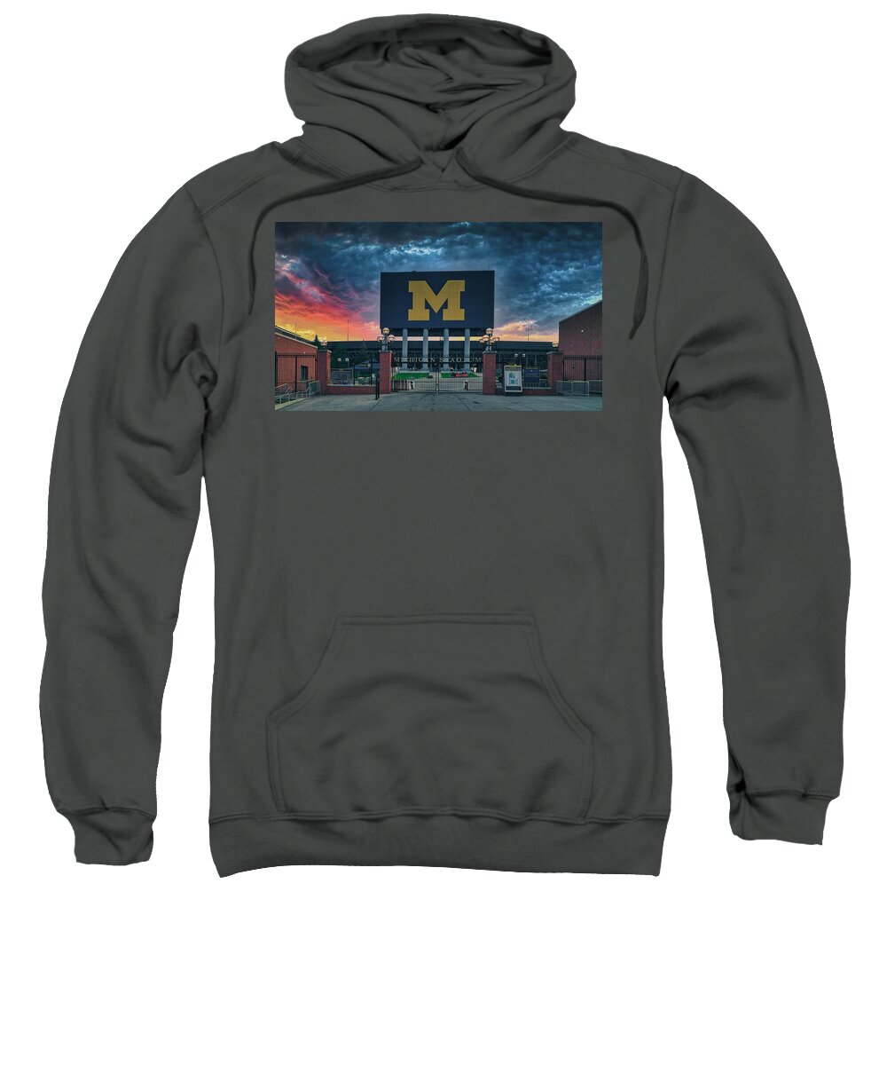 Michigan Stadium Sweatshirt featuring the photograph The Big House by Mountain Dreams