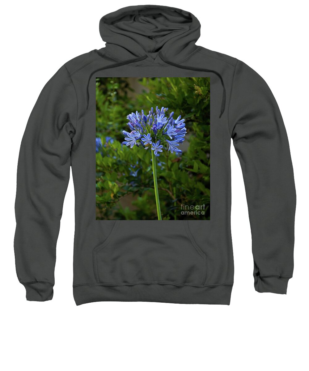 Flower Sweatshirt featuring the digital art The Blue Bloom by Kirt Tisdale