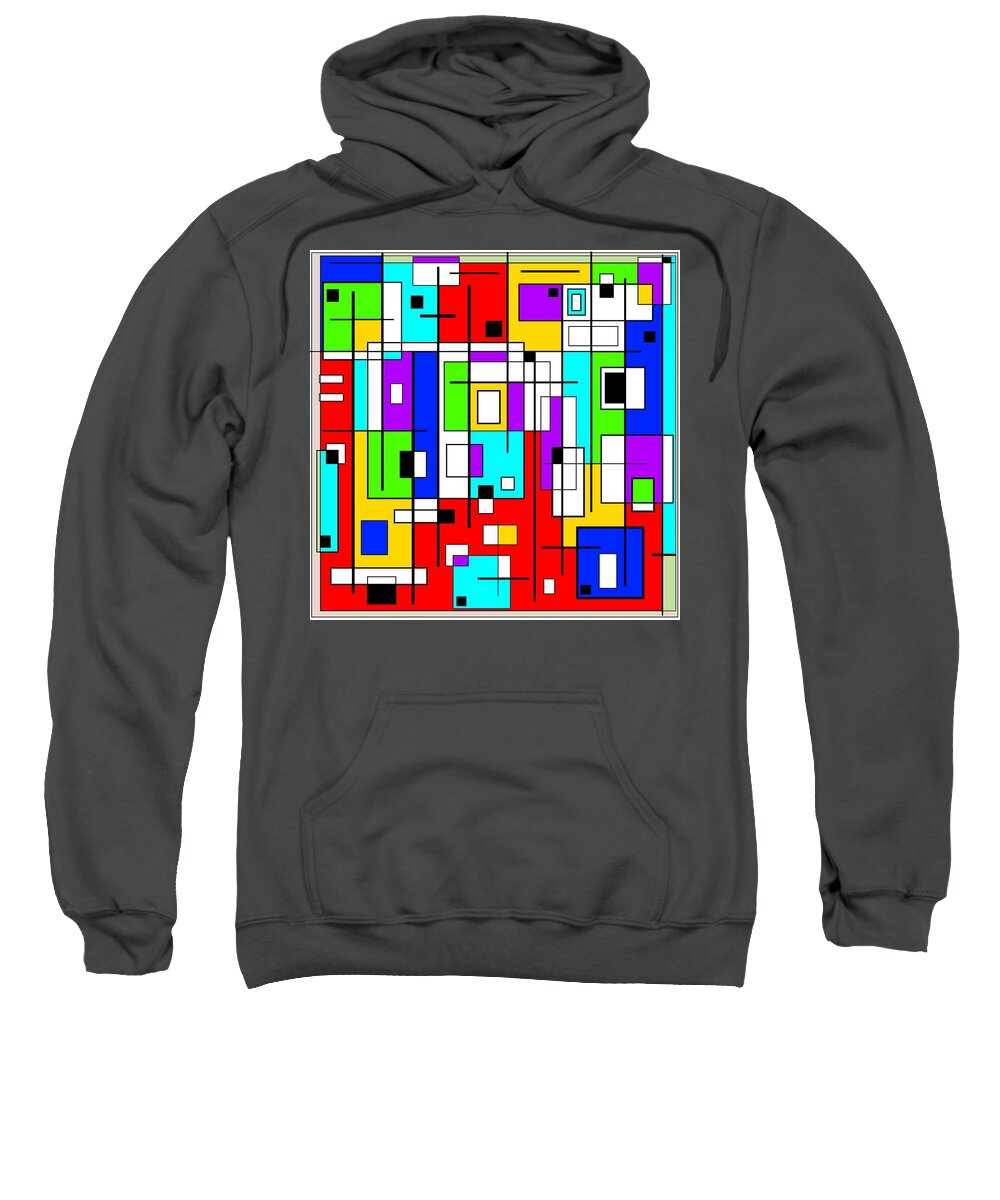 Squares Sweatshirt featuring the digital art The Busy City by Designs By L