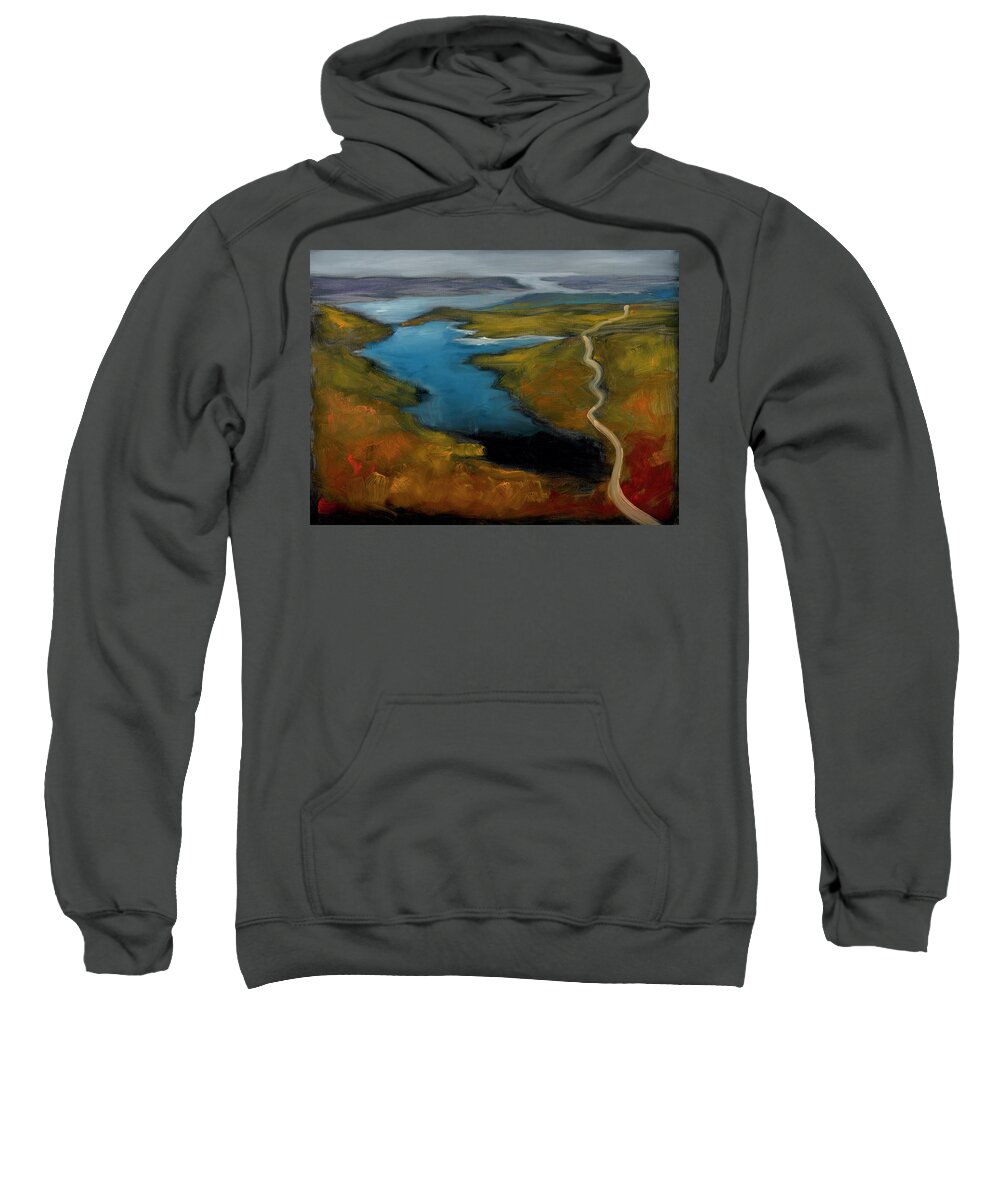 Loch Sweatshirt featuring the painting The Course by Roger Clarke