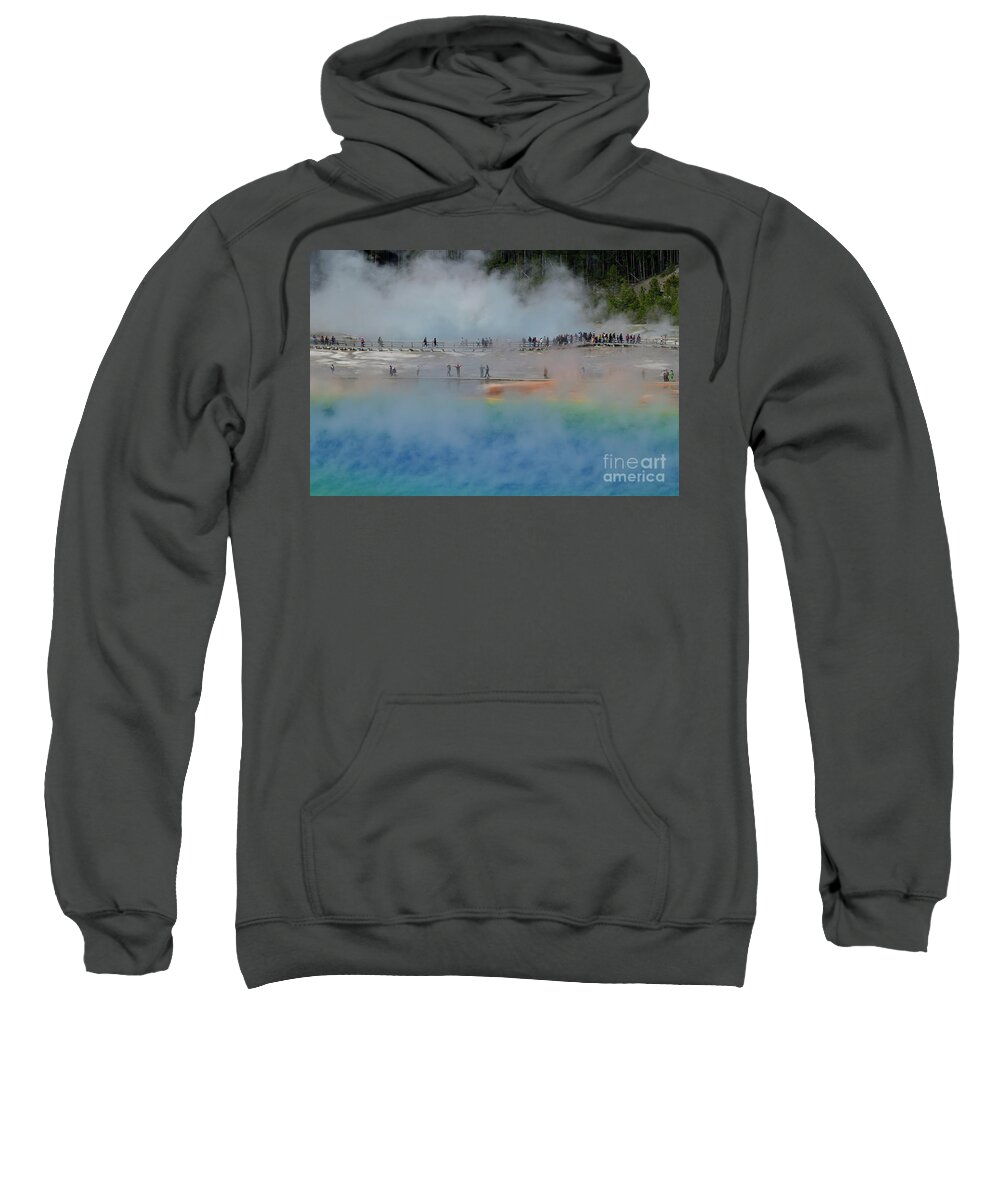 Grand Prismatic Sweatshirt featuring the photograph The Grand Prismatic and The Boardwalk by Amazing Action Photo Video