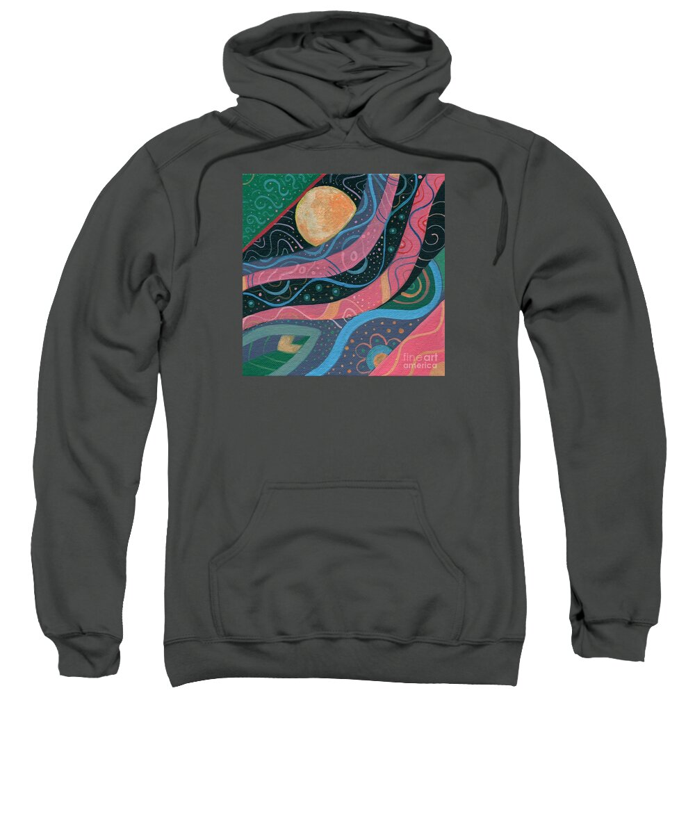 The Joy Of Design Lxv Part 2 By Helena Tiainen Sweatshirt featuring the painting The Joy of Design LXV Part 2 by Helena Tiainen