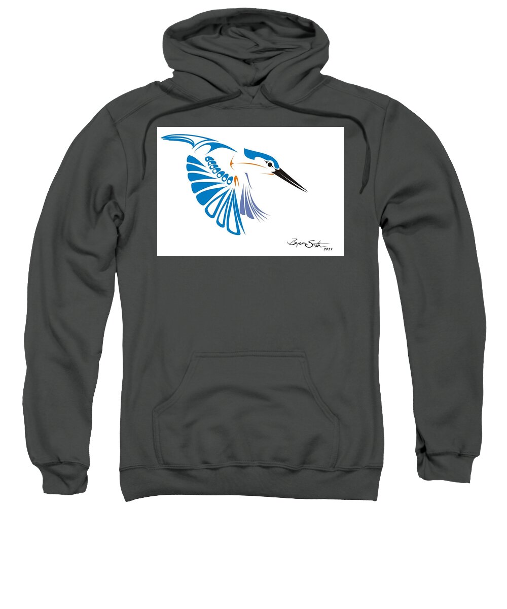 Kingfisher Sweatshirt featuring the digital art The Kingfisher by Bryan Smith