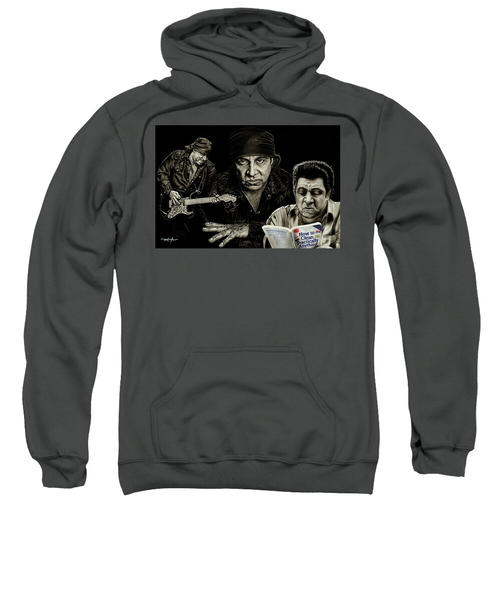 Acrylic Paint Sweatshirt featuring the painting The Many Faces Of Lil Steven by Dan Menta