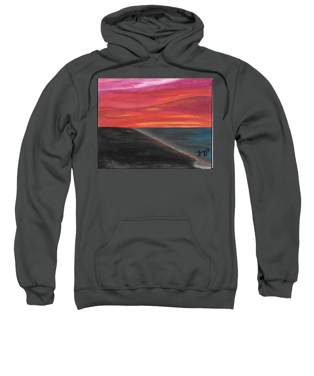 Sky. Sunset Sweatshirt featuring the painting The Meeting by Esoteric Gardens KN