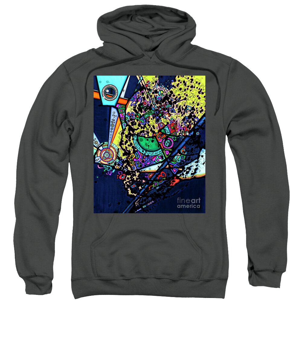 The Mind Sweatshirt featuring the drawing The Mind's Eye by Joey Gonzalez