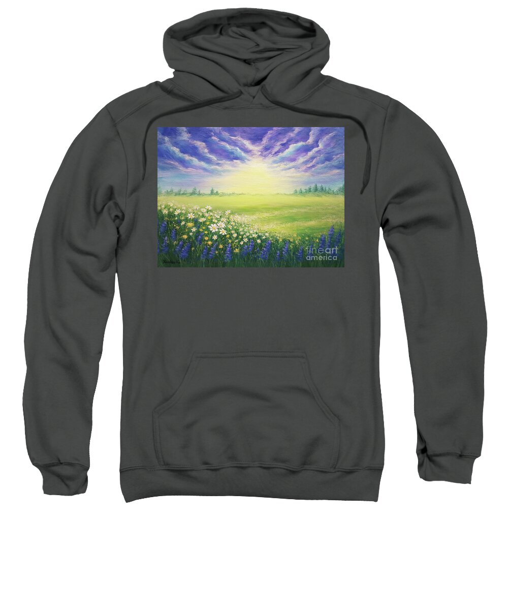 Spring Sweatshirt featuring the painting The Morning Light by Yoonhee Ko