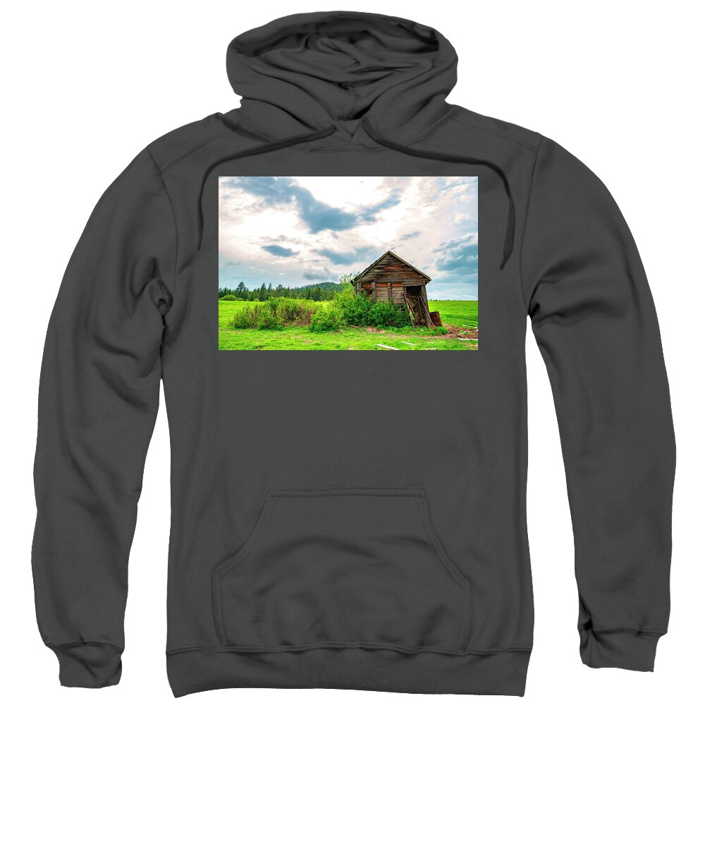 She Sweatshirt featuring the photograph The Old She Shed by Pamela Dunn-Parrish