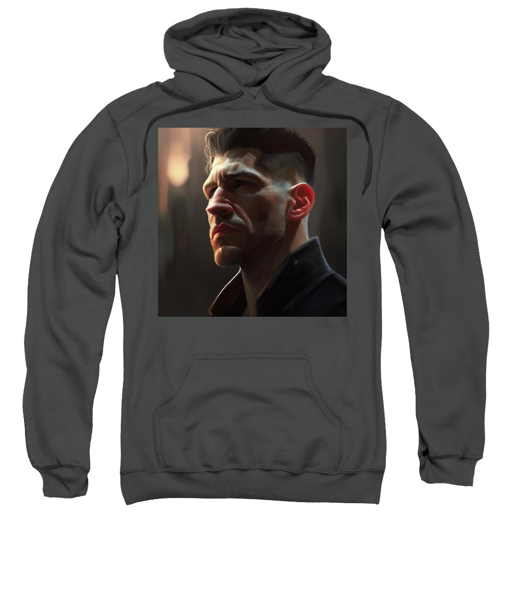 Frank Castle Sweatshirt featuring the painting The Punisher by My Head Cinema