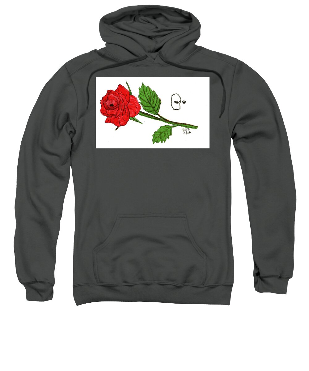Rose Sweatshirt featuring the painting The Rose by Branwen Drew