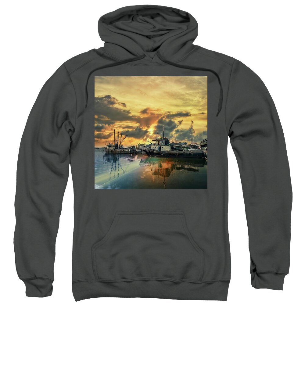 Cienfuegos Sweatshirt featuring the photograph The seaport of Cienfuegos by Micah Offman
