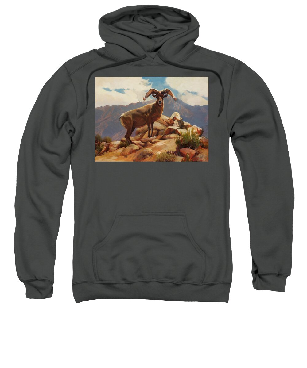 Nature Sweatshirt featuring the painting The Sentinel by Carolyne Hawley