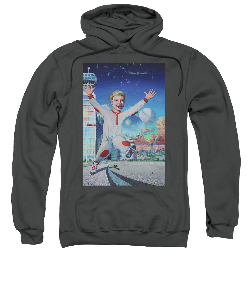 Child Sweatshirt featuring the painting The Spacerunner by Michael Goguen