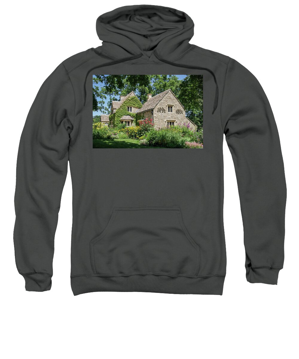 Painting Sweatshirt featuring the photograph Painting of the Stone Cottage by Robert Carter