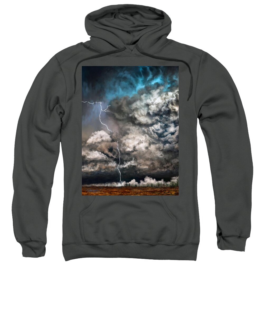 Storm Sweatshirt featuring the digital art The Storm by Marilyn Cullingford