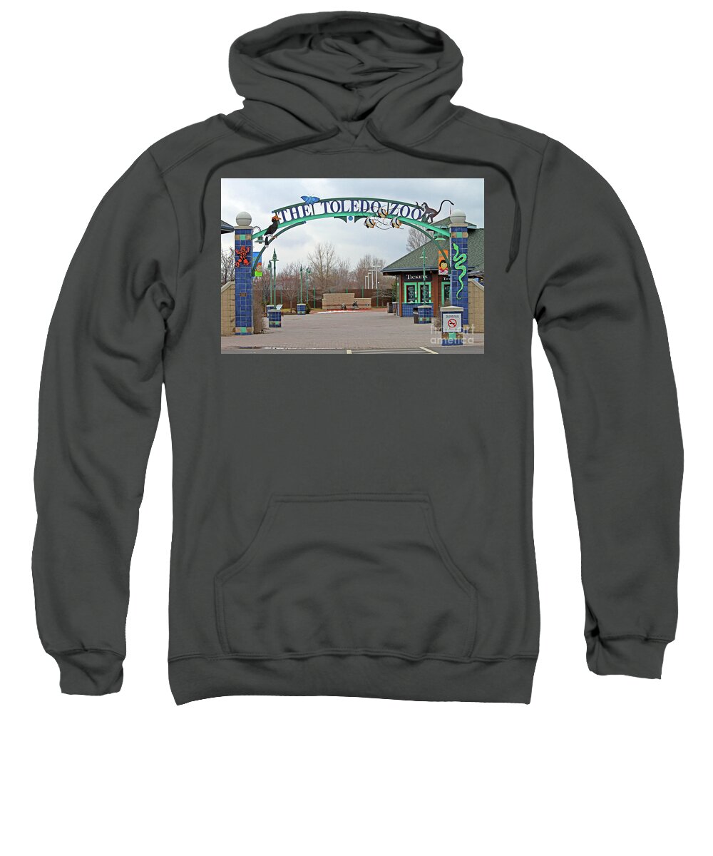 Zoo Sweatshirt featuring the photograph The Toledo Zoo Entrance 0784 by Jack Schultz