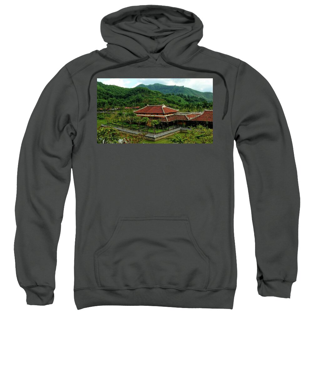 Building Sweatshirt featuring the photograph The traditional building at the Bana Hills by Robert Bociaga