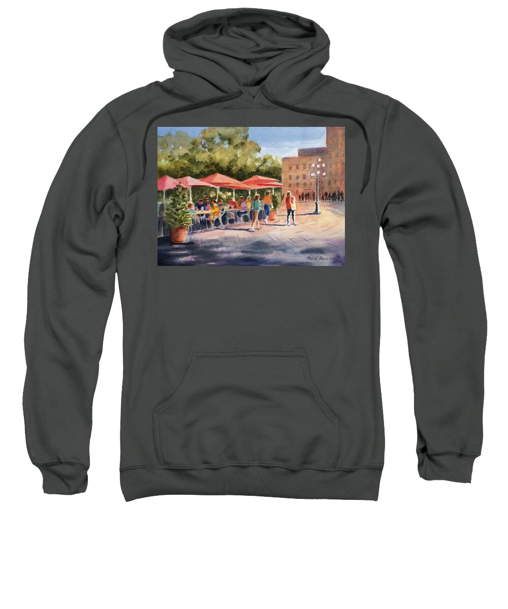 Cafe Sweatshirt featuring the painting The Way We Were by Barbara Parisien