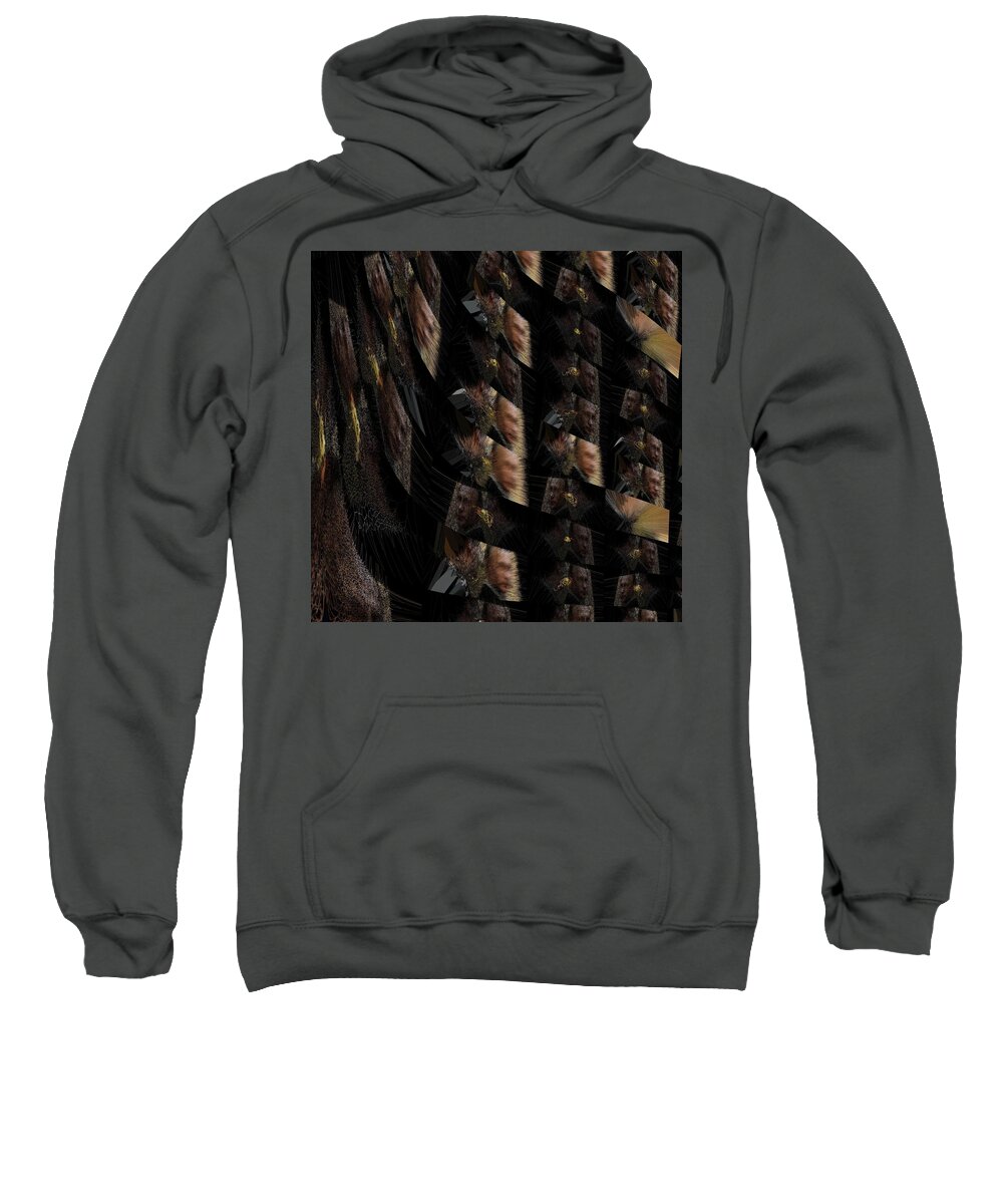Fractal Sweatshirt featuring the mixed media The Wink Harmony by Stephane Poirier