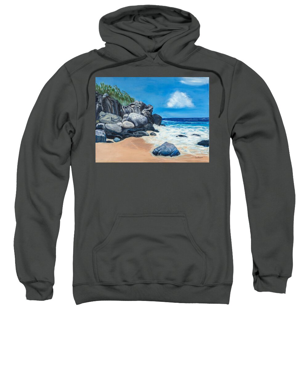 Maui Sweatshirt featuring the painting The Wisdom Keepers by Santana Star