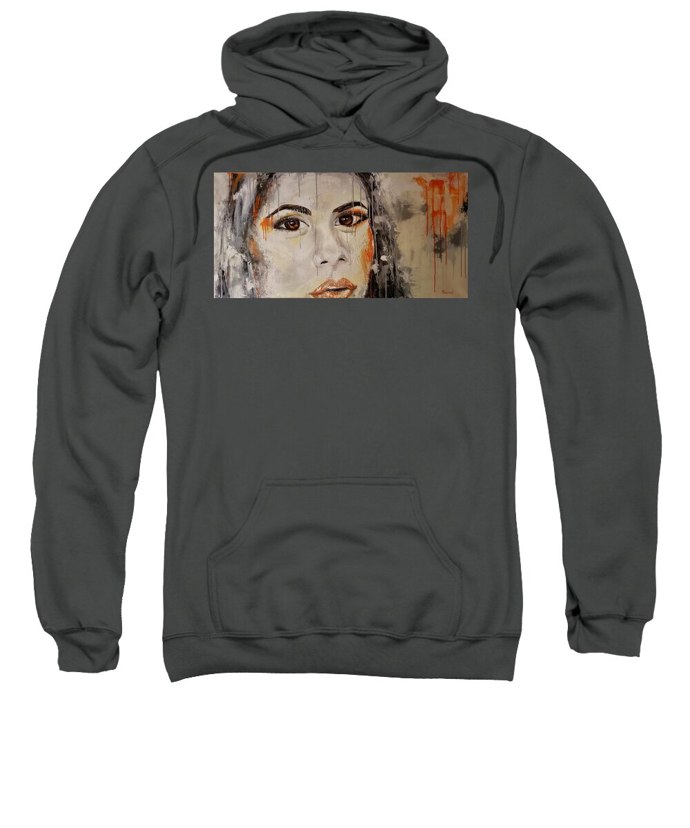 Face Sweatshirt featuring the painting Those eyes by Sunel De Lange