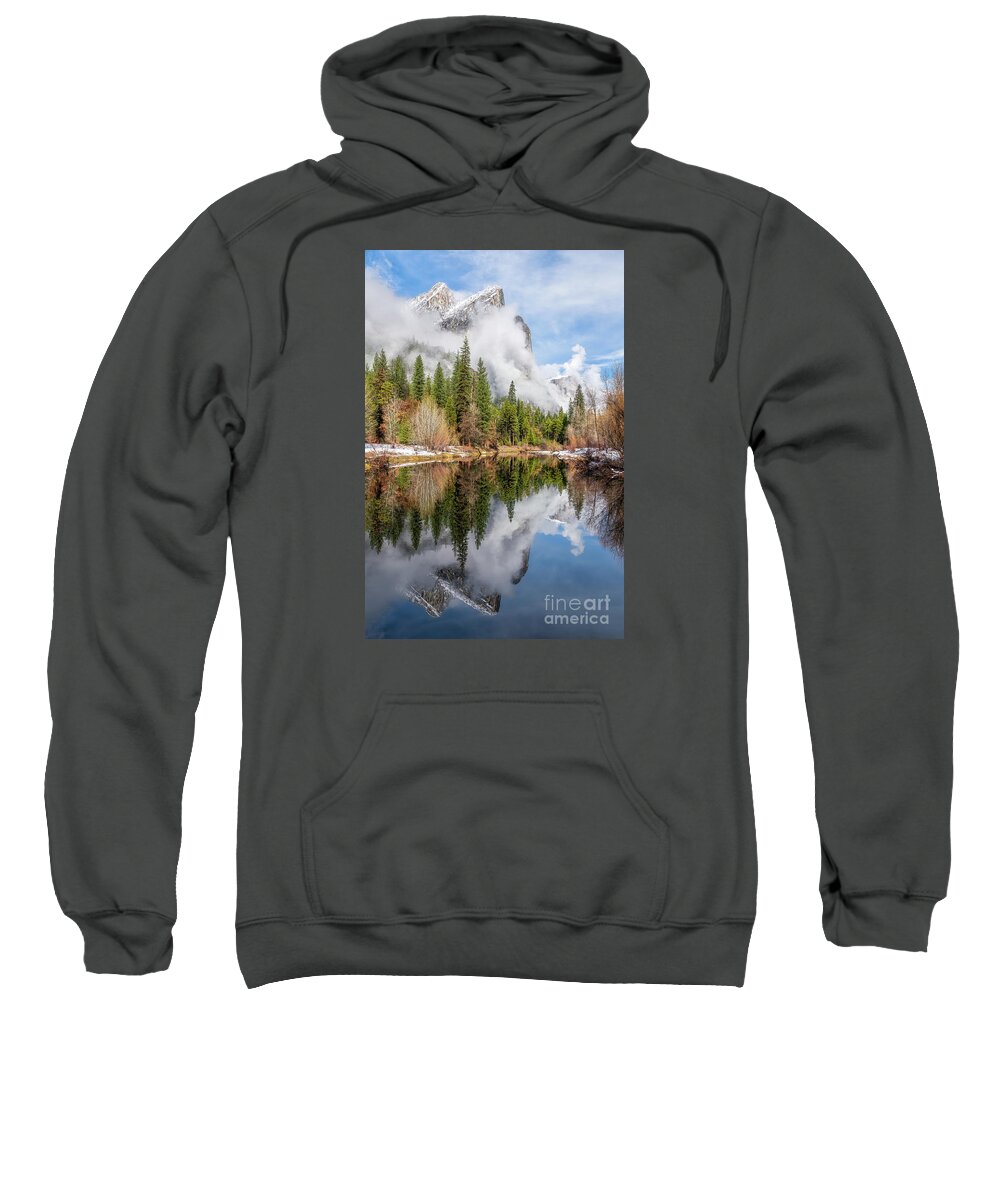 Yosemite Sweatshirt featuring the photograph Three Brothers by Alice Cahill