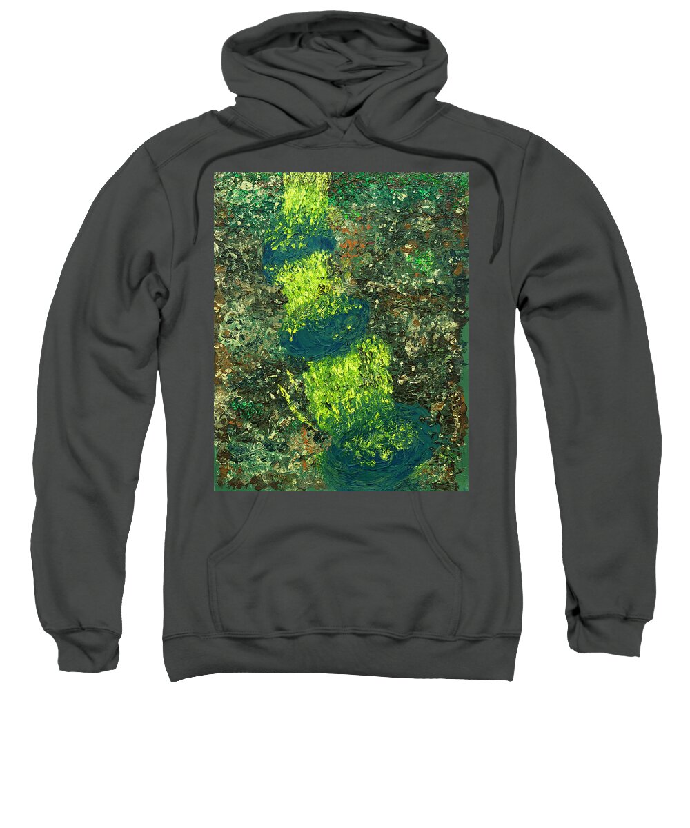 Art Sweatshirt featuring the painting Three Falls by Jay Heifetz