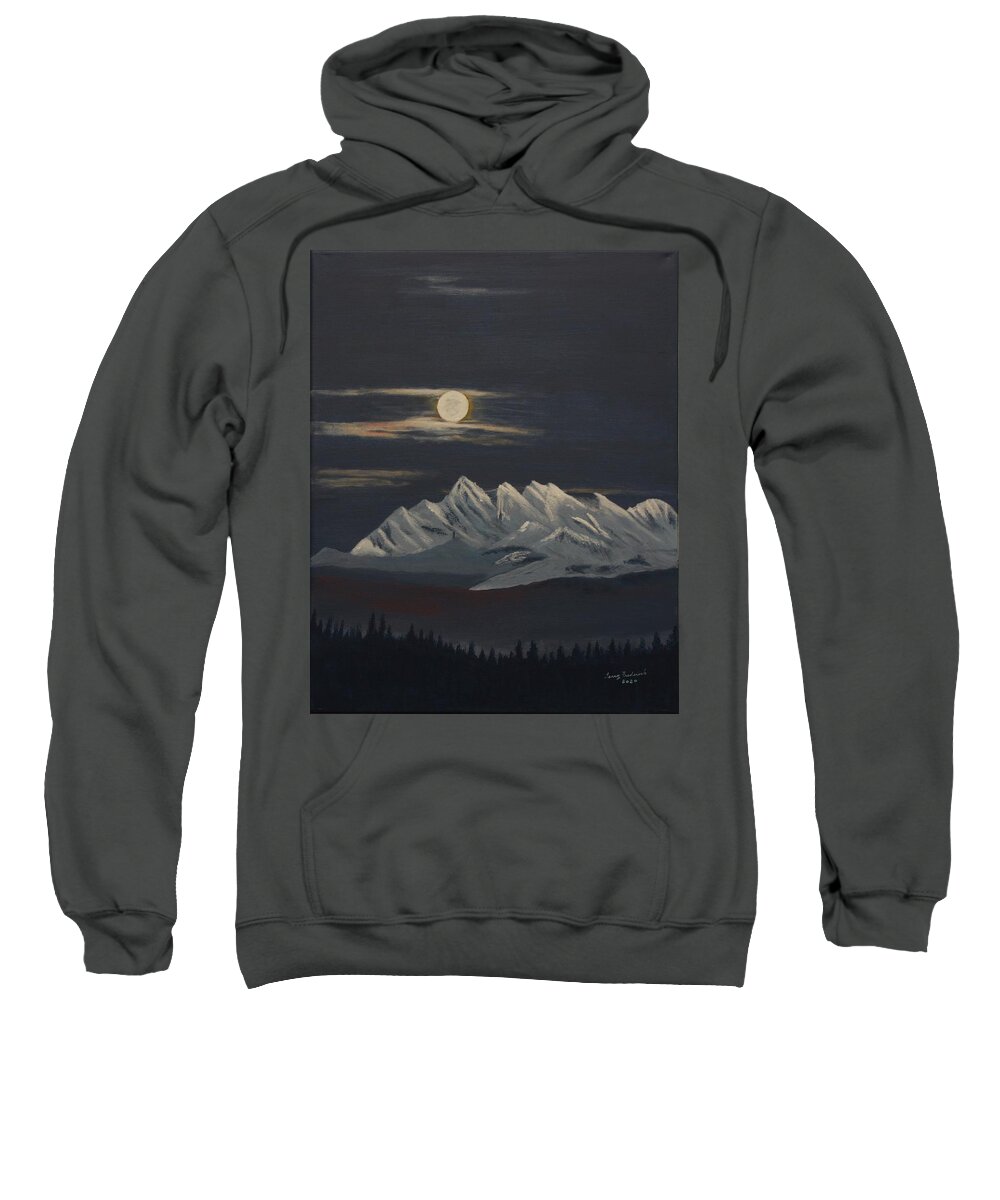 Three Fingers Mountain Sweatshirt featuring the painting Three Fingers by Terry Frederick