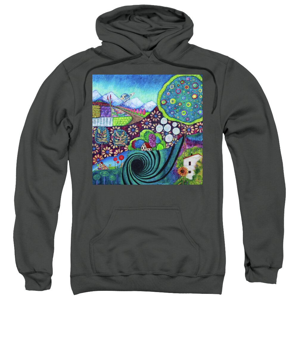 Dreamscape Sweatshirt featuring the painting Through The Wormhole by Winona's Sunshyne