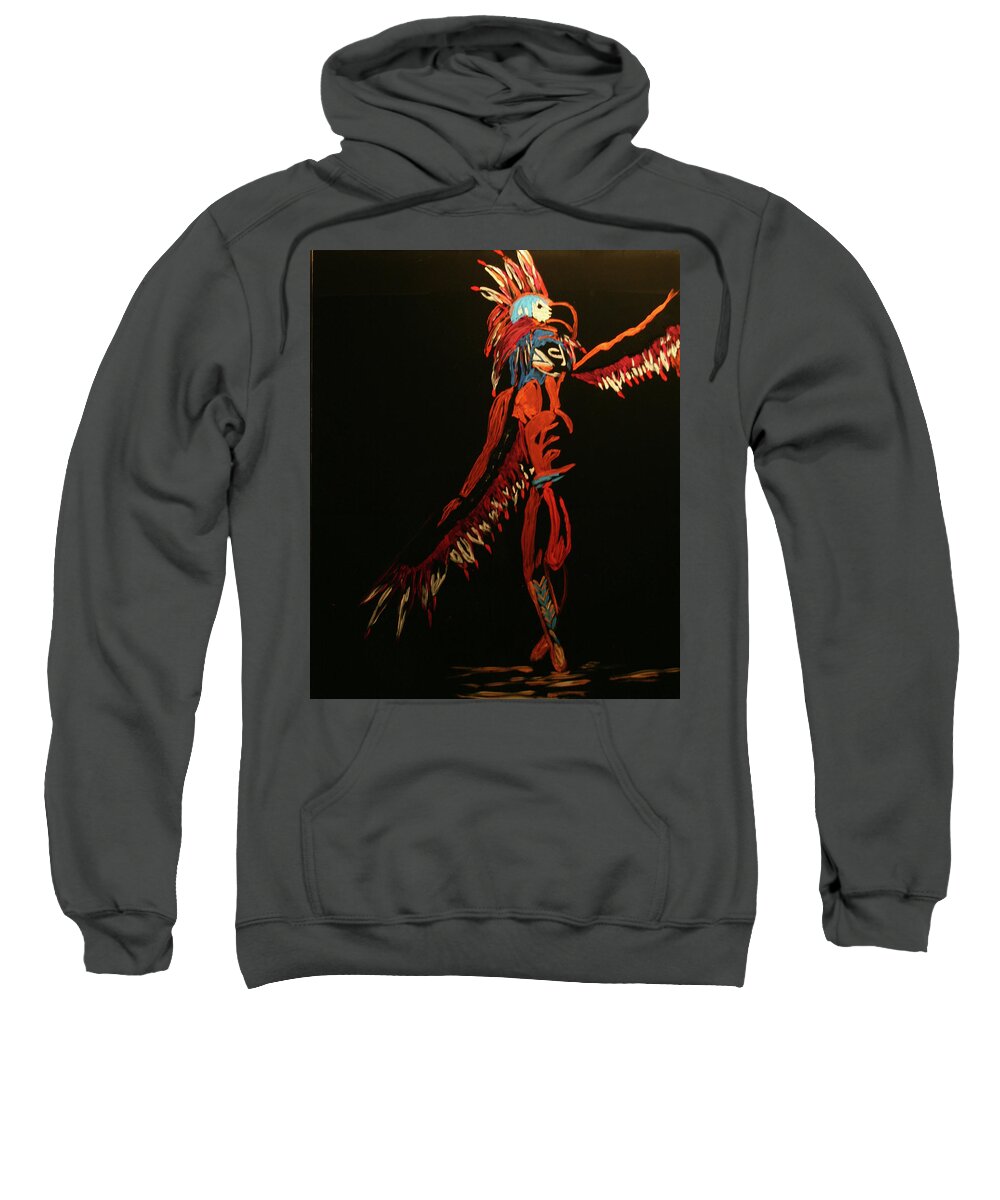 Native Dancer Sweatshirt featuring the painting THunderbird by Marilyn Quigley